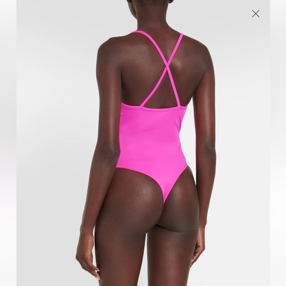 BALMAIN**Stunning Iridiscent Fuscia Pink Thong One-Piece Swimsuit**F36 US 4 $789 - Picture 3 of 6